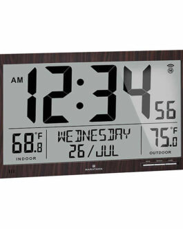 Marathon Atomic Full Calendar Clock with Indoor / Outdoor Temperature