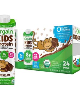Orgain USDA Organic Kids Nutritional Protein Shake, Chocolate, 8 fl oz, 24-count