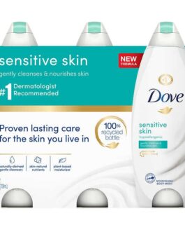 Dove Sensitive Skin Body Wash 24 oz, 3-pack