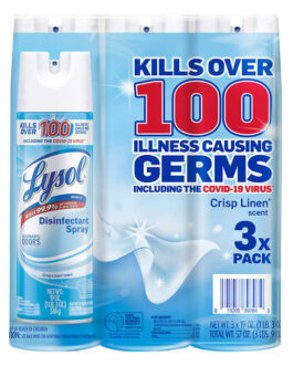 Lysol Disinfectant Spray, Crisp Linen, 19 oz, 3-count